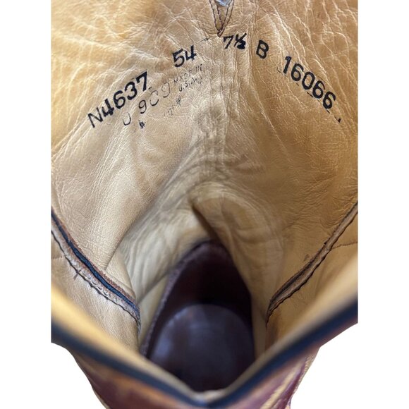 Lucchese Brown Leather Western Boots Size 7.5 - Picture 8 of 9